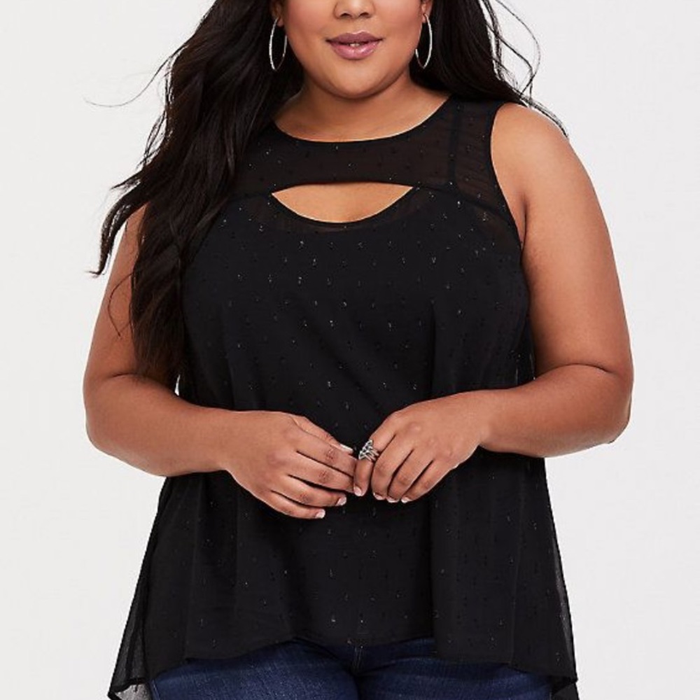 NWT Torrid Black Chiffon Blouse